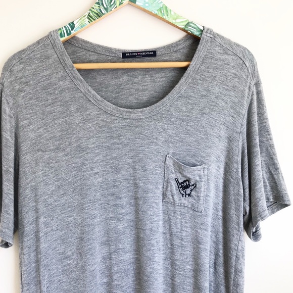 Brandy Melville Tops - Brandy Melville Hang Loose Pocket Oversized Tee